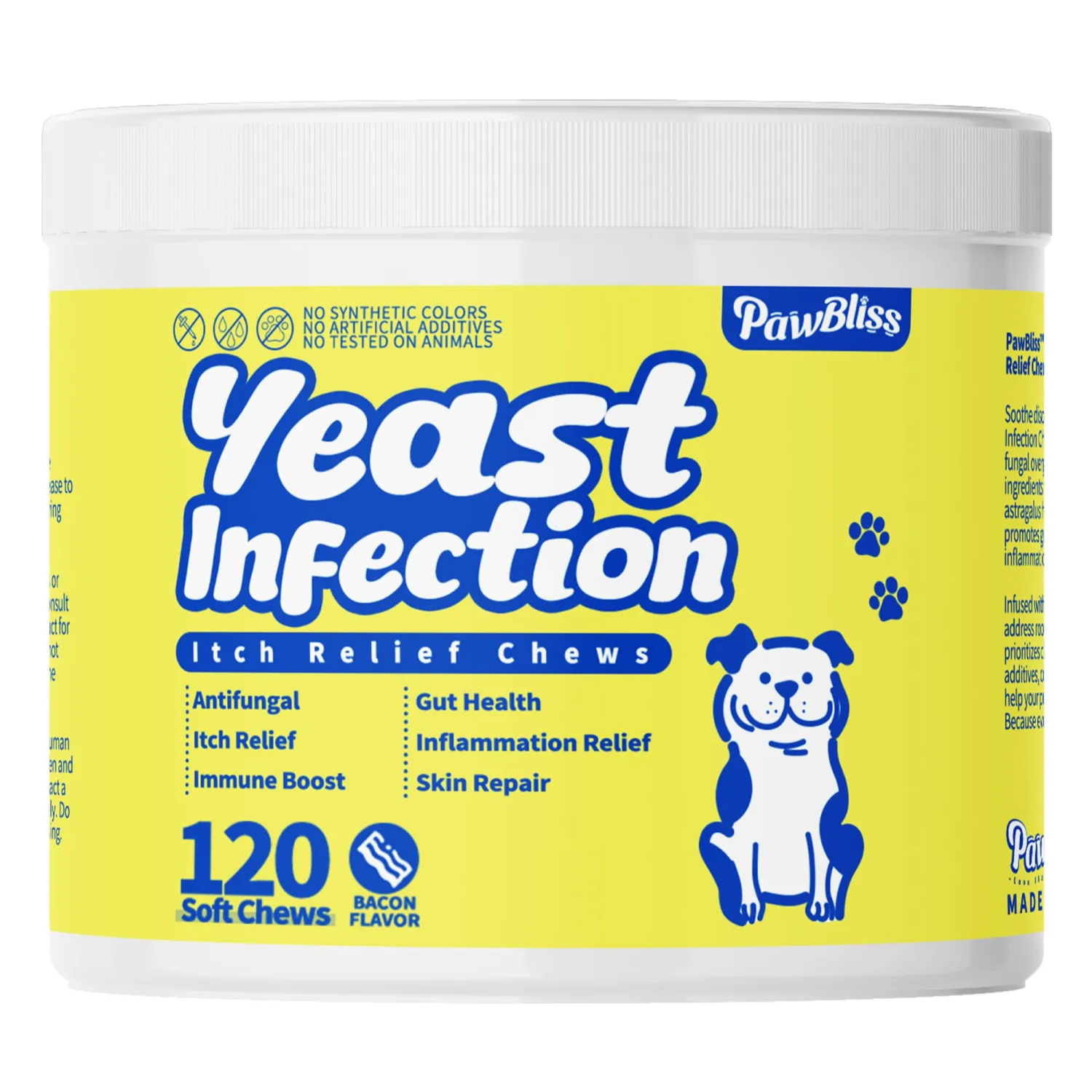 Yeast-Infection-Treatment for Dogs – Soothing Itchy Skin, Ears & Paws – Natural Relief with Omega-3, Collagen, PAU D’Arco & Apple Cider Vinegar – Dog Yeast-Infection Support Chews