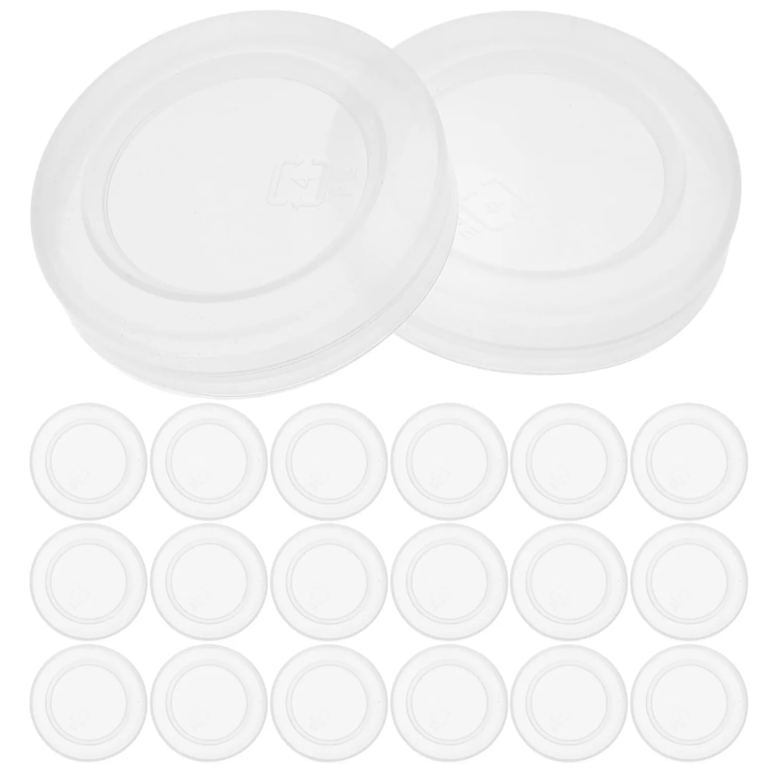 ABOOFAN 30pcs Yogurt Jar Lids Set Clear Plastic Yogurt Containers Lids Reusable Food Storage Replacement Lids Covers