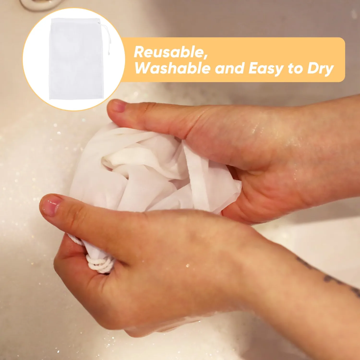 6Pcs Juice Strainer, Juice Strainer After Juicing, Reusable Nut Milk Bag Cheese Cloths for Straining for Straining Fruit Juice Coffee Tea Yogurt Cheese Tofu Cold Brew Filter Bag(7.87x5.91in)