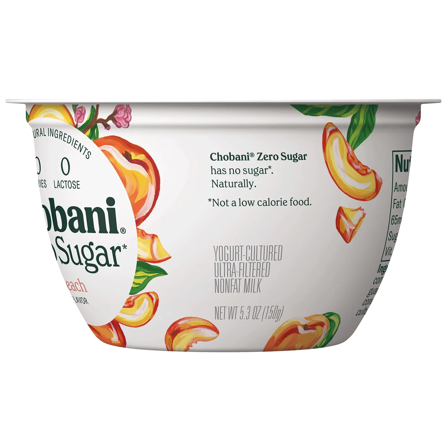 Chobani® with Zero Sugar* Peach 5.3oz