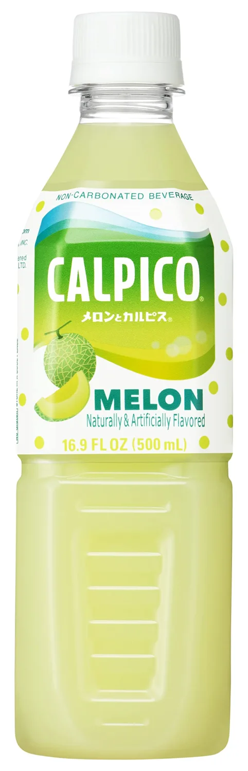 CALPICO Melon – Smooth, Creamy & Refreshing Non-Carbonated Beverage, Sweet and Tangy, Japanese Lactic Acid Drink, 16.9 Fl oz (Pack of 6)