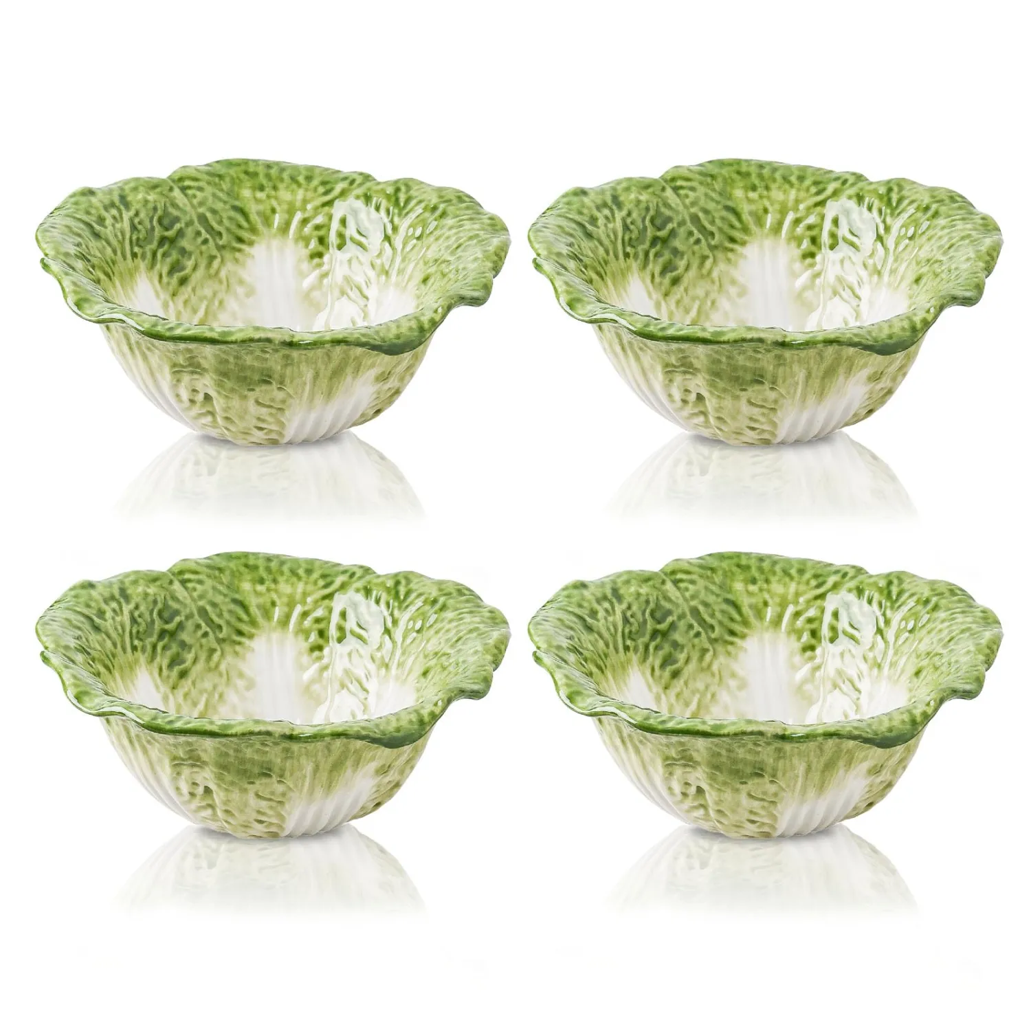 KXZ Green Ramen Noodle Bowls Microwavable 7 Inch, 16 Oz Ceramic Dinner Bowl Sets of 4 for Kitchen, Orcelain Silverware Set for Cereal, Soup, Serving, Rice, Pho, Salad, Pasta, Chip, Fruits, Vintage