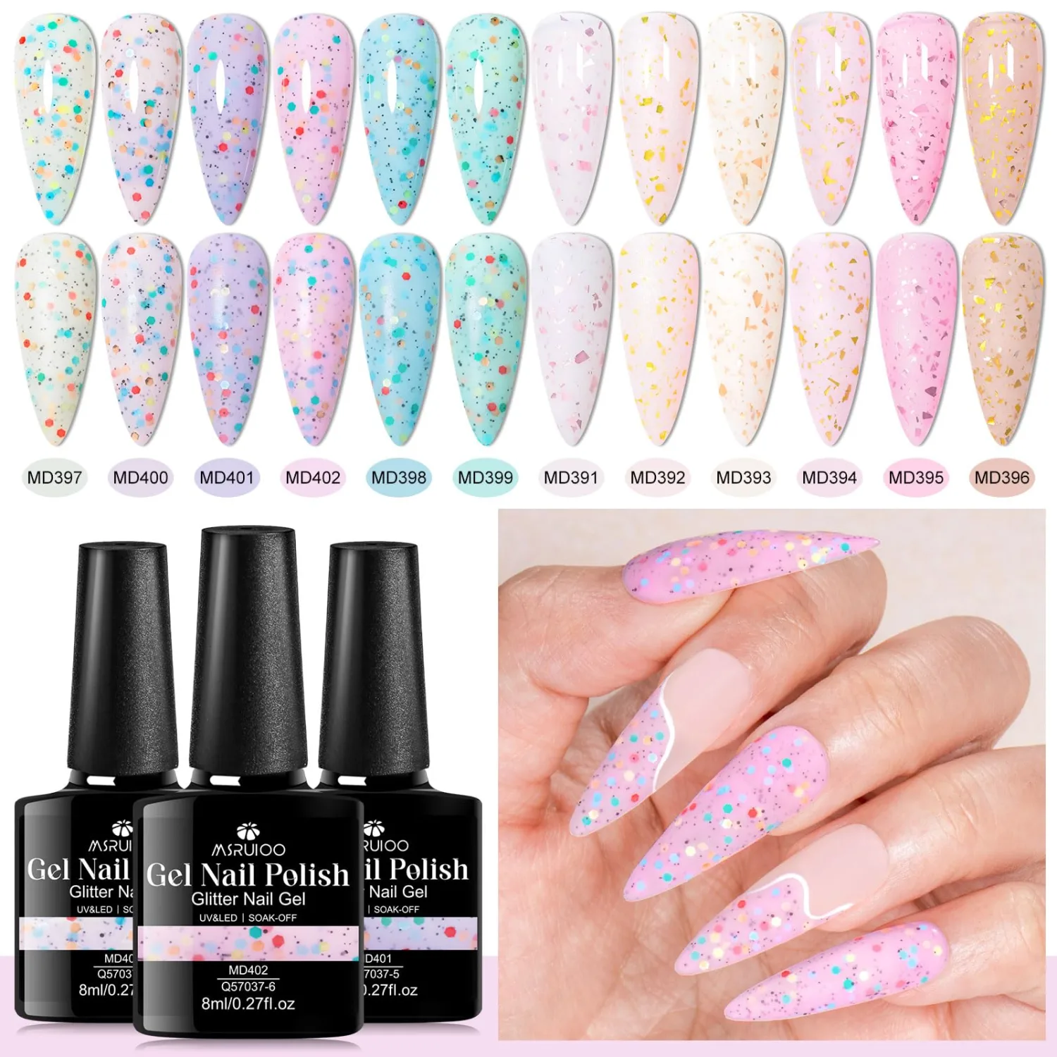 Yogurt Gel Nail Polish + Rubber Builder Gel Polish Glitter Rubber Base Gel Set Pale Pink Blue Purple Long Lasting Nail Polish for Women Girls 12 Colors