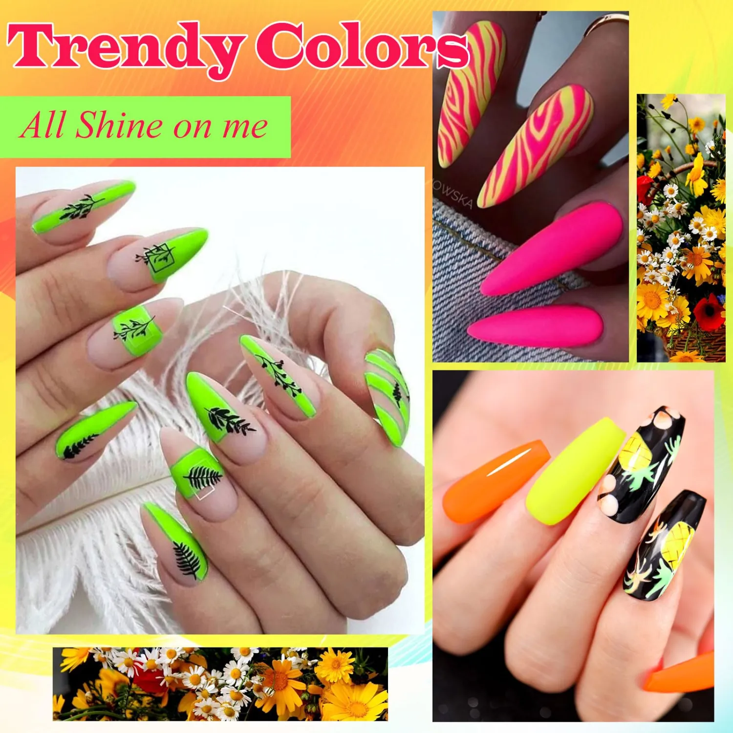 12 Colors Neon Gel Polish + Glow in The Dark Gel Nail Polish Hot Pink Green Blue Purple Neon Colors Nail Polish DIY Manicure Salon Gifts for Women Girls
