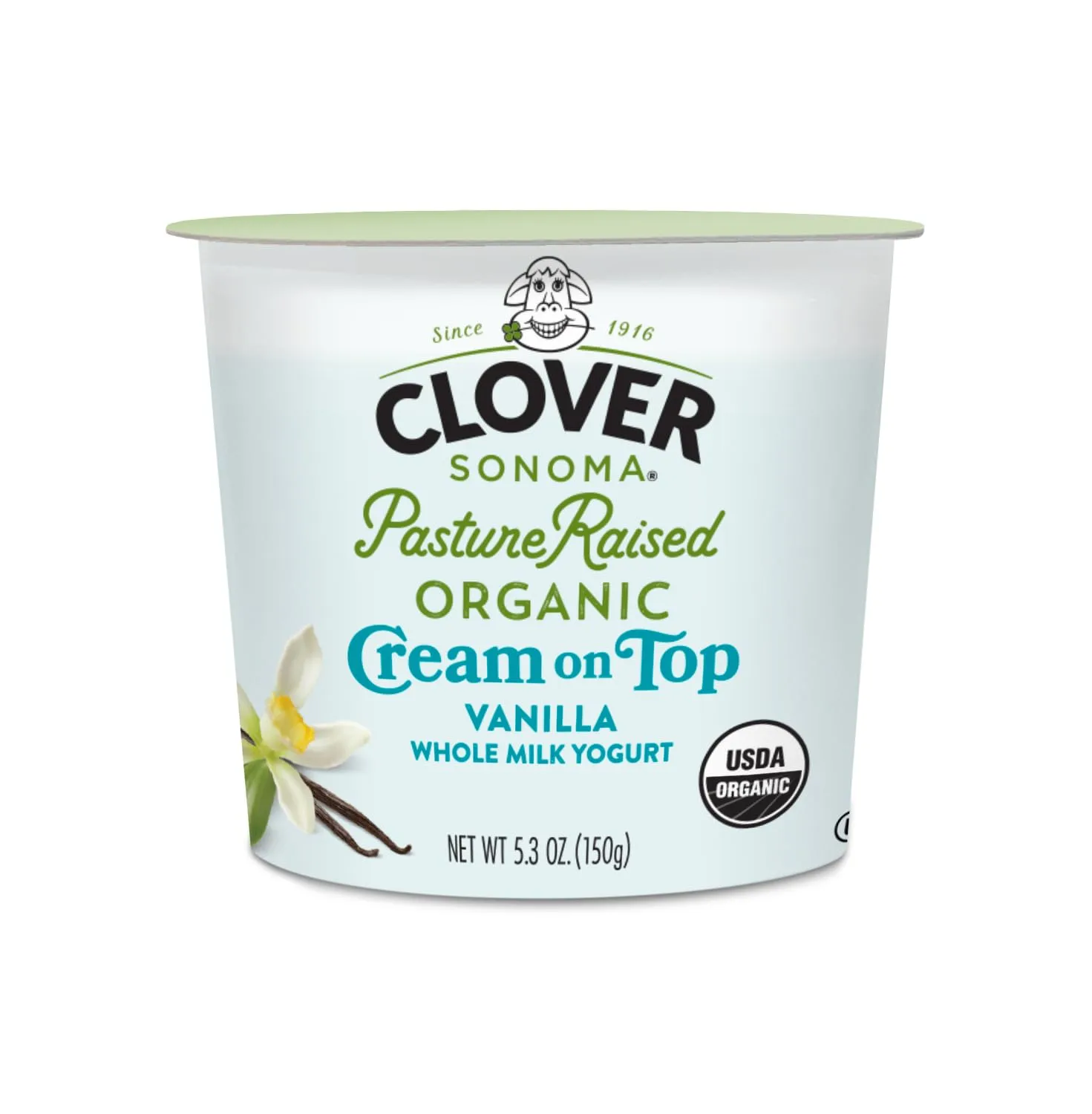 Clover Sonoma Pasture Raised Organic Cream on Top Yogurt, Vanilla, 5.3oz