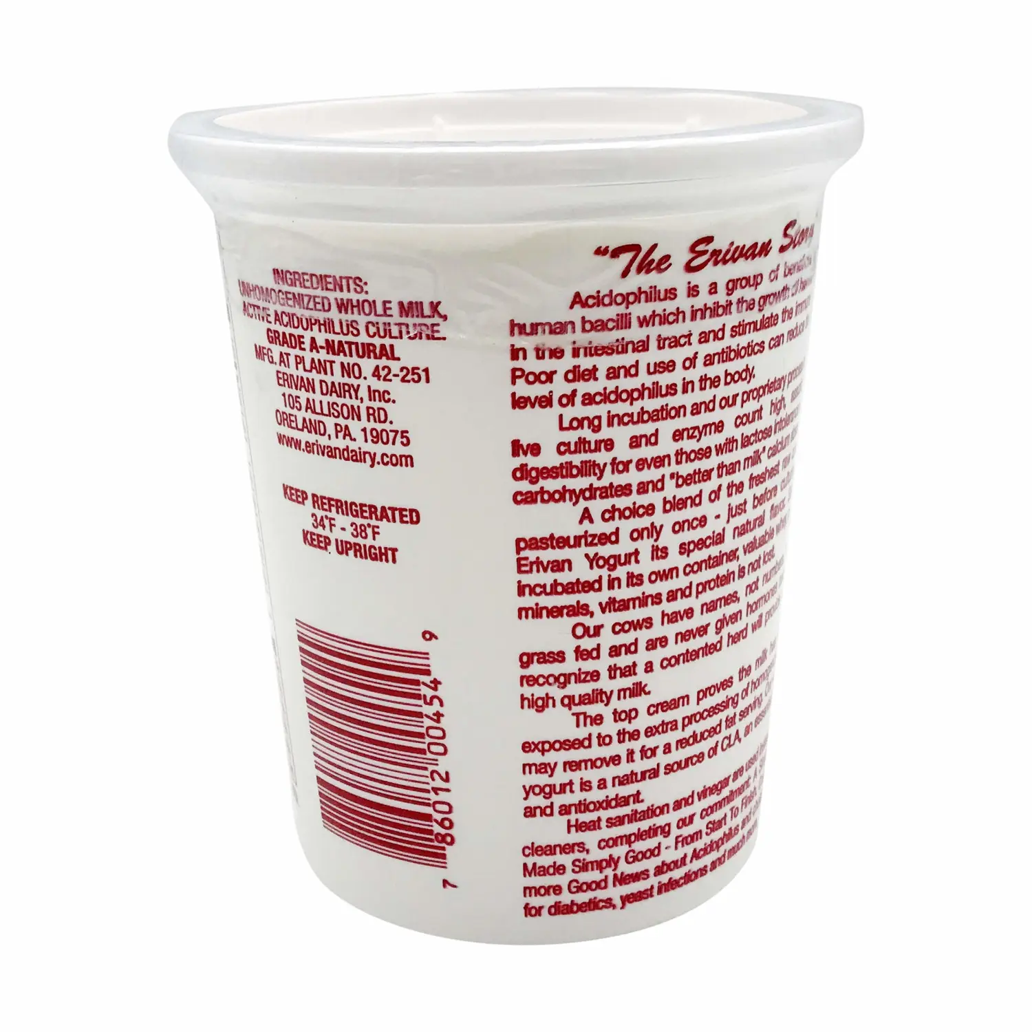 Erivan Yogurt Plain, 16 oz