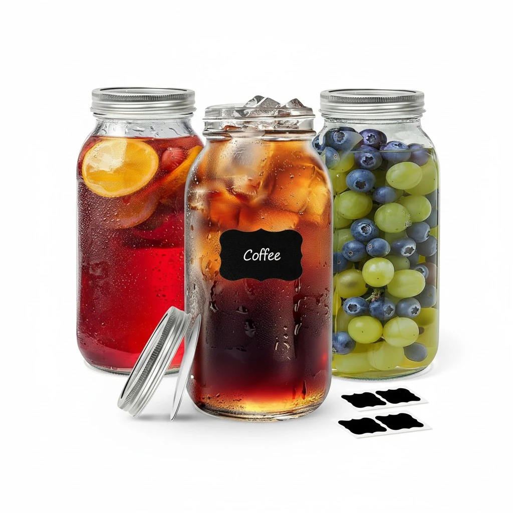 ComSaf Large Mason Jars 64oz Half Gallon 3 Pack, Wide Mouth Mason Jars with Lids and Seal Bands, Glass Canning Jars for Pickling, Jam, Jelly, Salad, Desert, Shower Wedding Favors