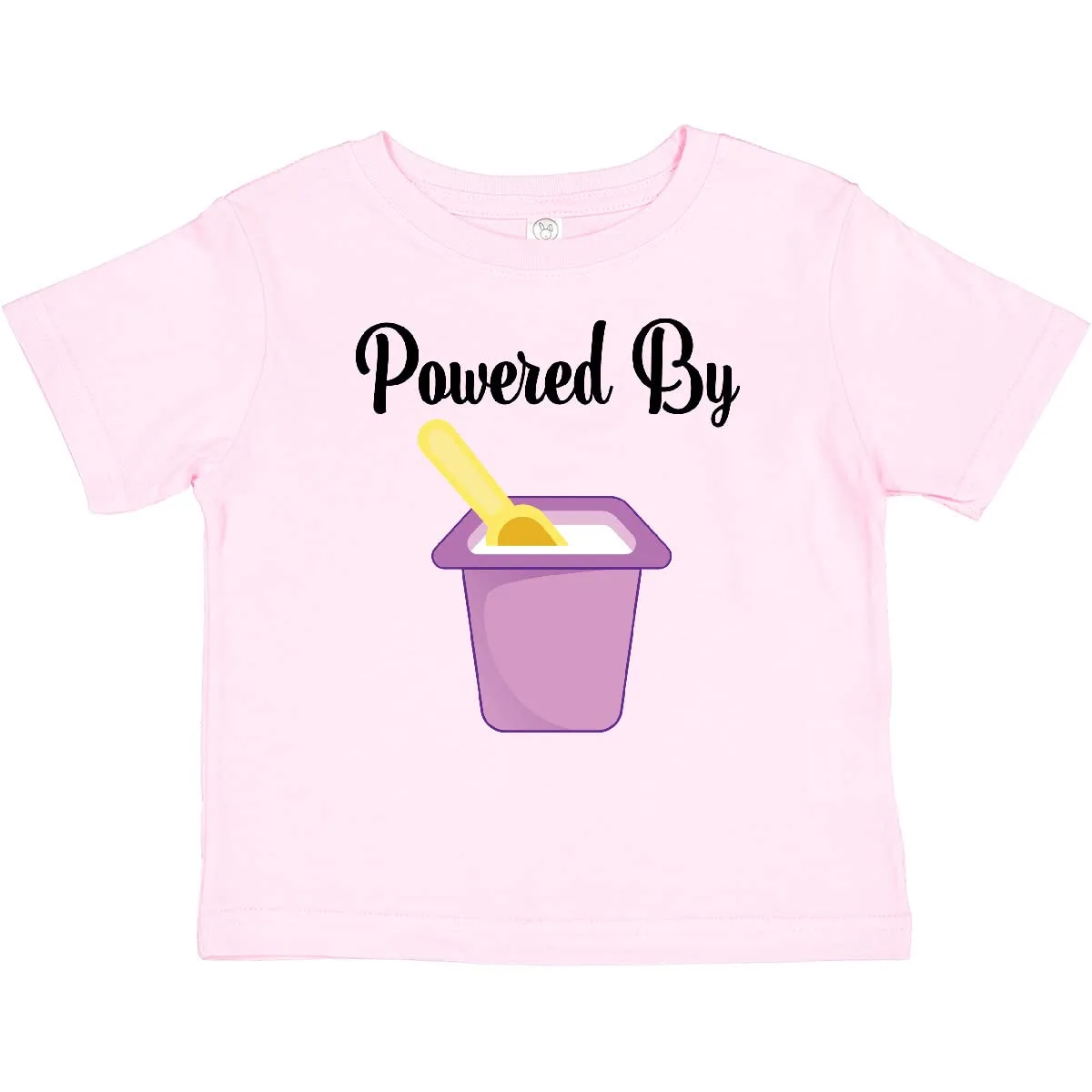 inktastic Powered by Yogurt Baby T-Shirt
