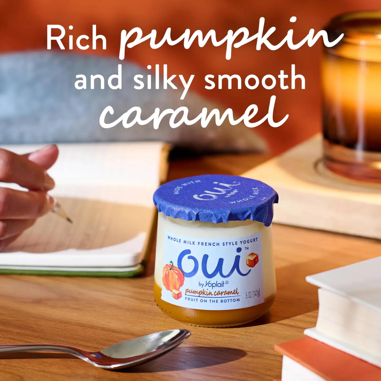 Oui by Yoplait French Style Pumpkin Caramel Whole Milk Yogurt 5 OZ Jar