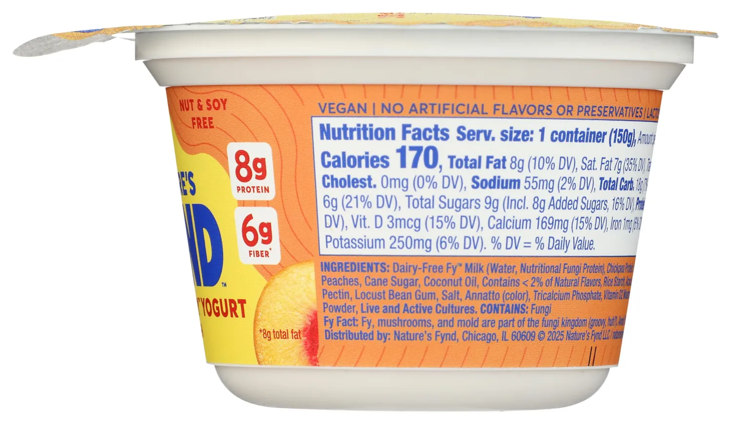 Nature's Fynd Dairy Free Peach Yogurt, 5.3 OZ
