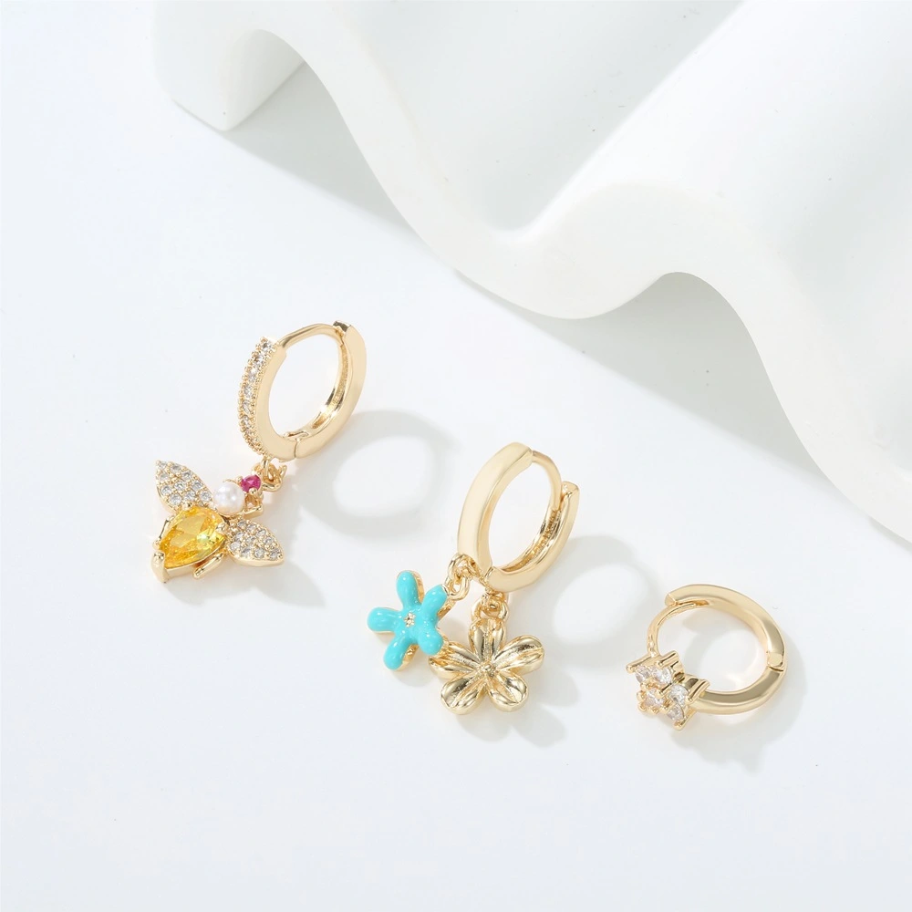 New Blue Zircon Earrings Suit Simple