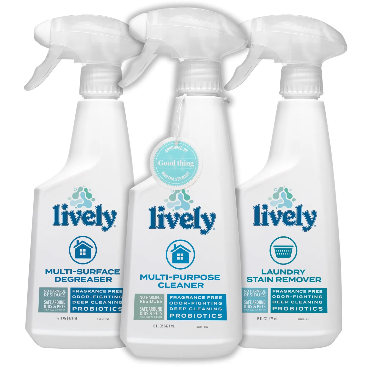 Lively Complete Household Cleaning Bundle – Multi-Purpose Cleaner, Degreaser, and Laundry Stain Remover