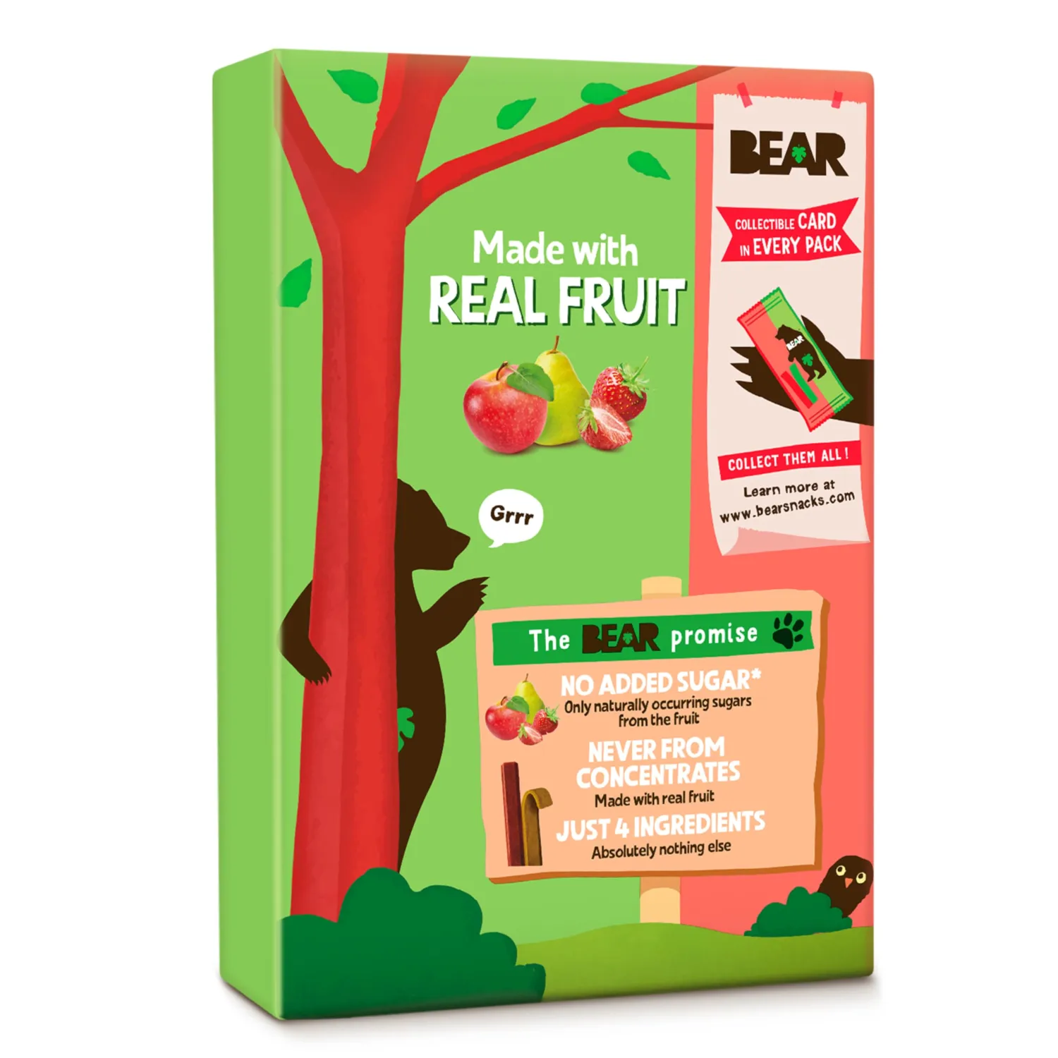 BEAR Strawberry & Apple Fruit Splits, 3.5 OZ