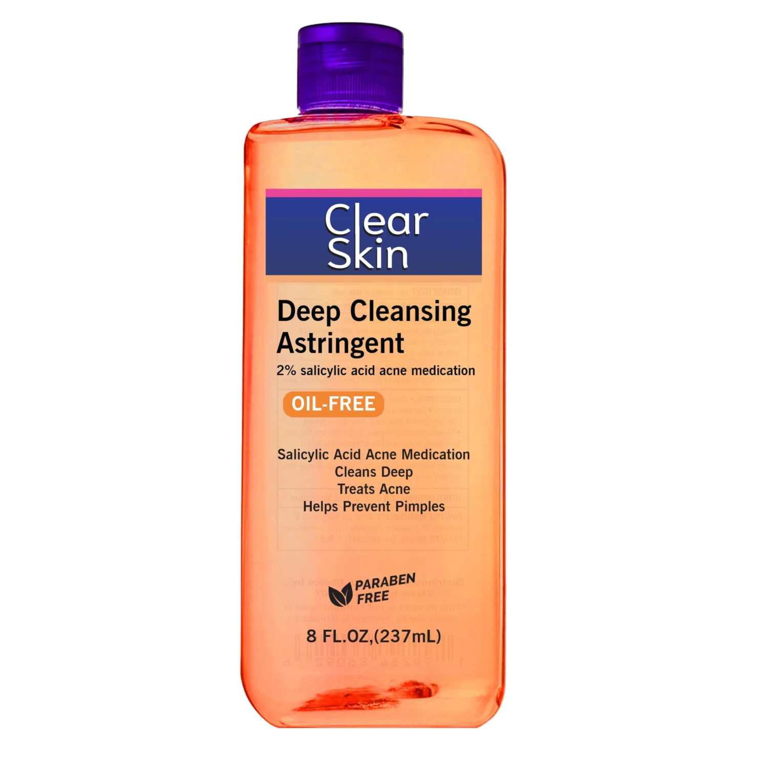 Clear Skin Deep Cleansing Astringent with 2% Salicylic Acid – Oil-Free Acne Treatment for Face – Unclogs Pores & Prevents Breakouts – 8 fl oz Works with Macujo