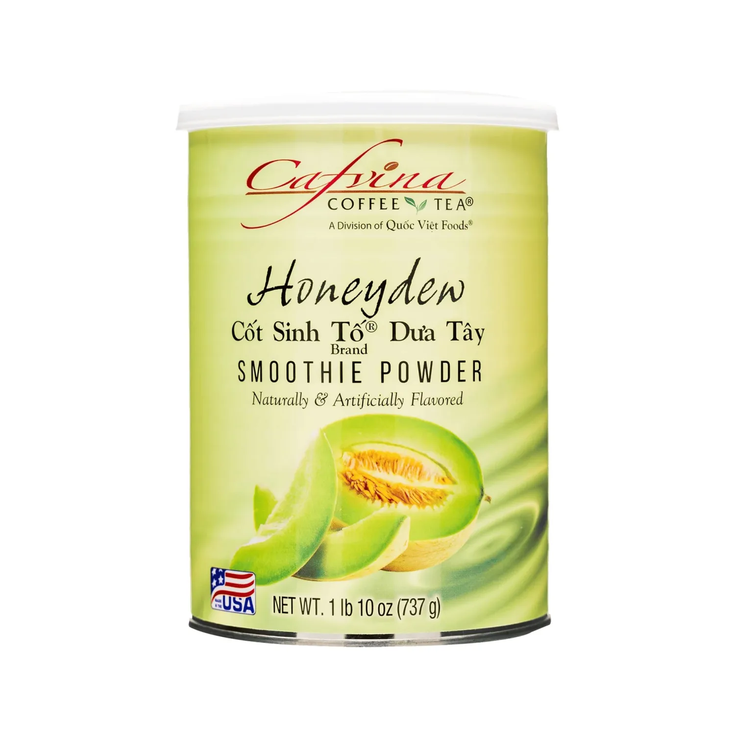 Cafvina Honeydew Smoothie Powder – 1 lb 10 oz | Sweet & Refreshing Honeydew Blend for Smoothies, Milk Teas & Blended Drinks | Made in the USA