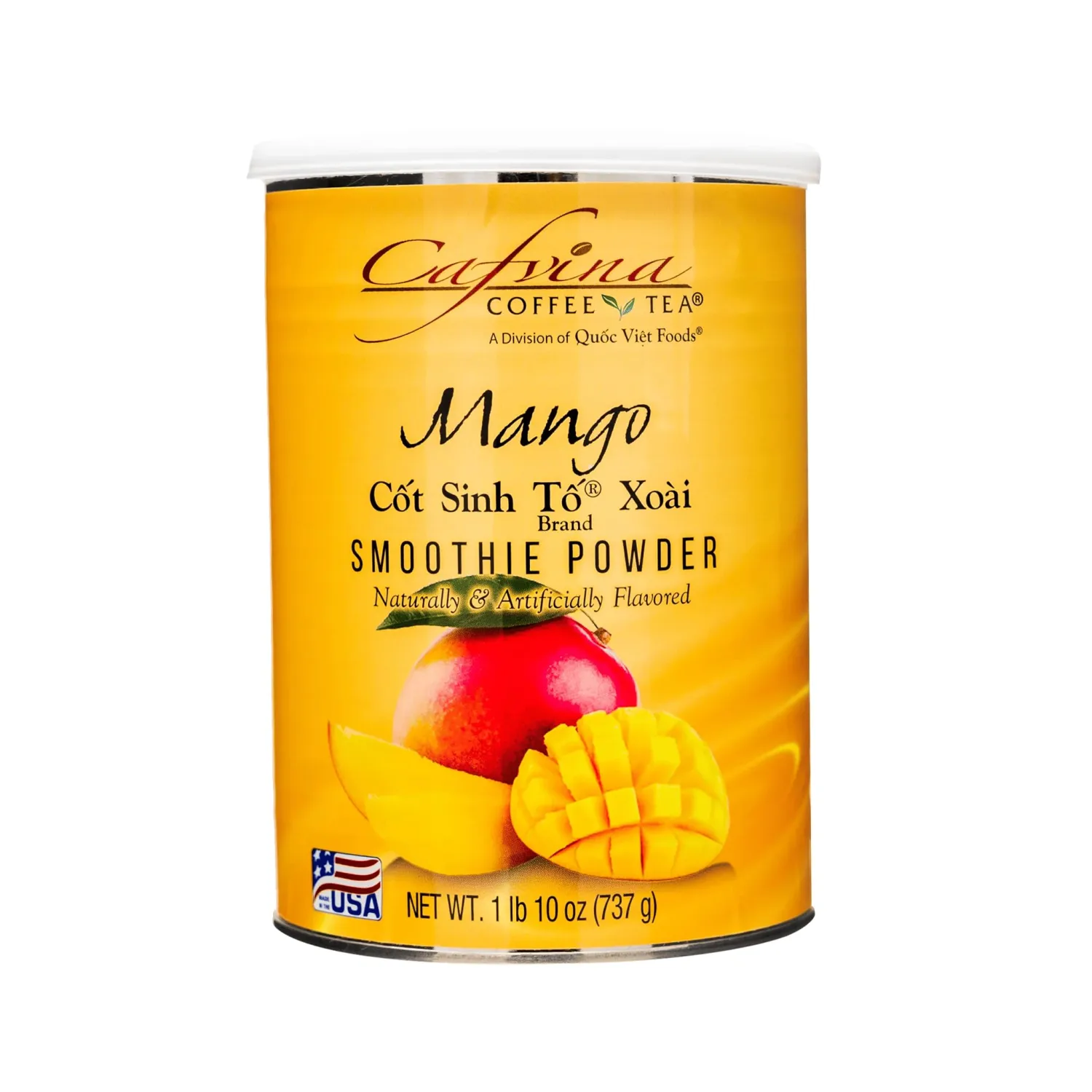 Cafvina Mango Smoothie Powder – 1 lb 10 oz | Sweet & Tropical Mango Blend for Smoothies, Milk Teas & Desserts | Made in the USA