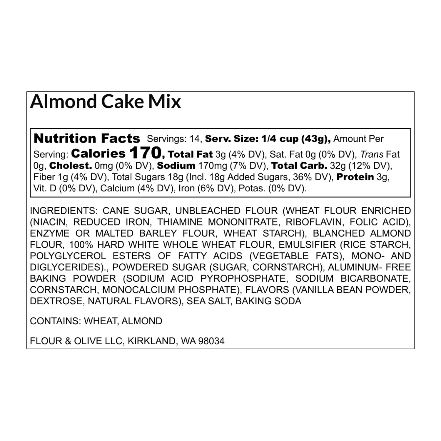 Flour & Olive – Award Winning Gourmet Almond Olive Oil Cake Baking Mix