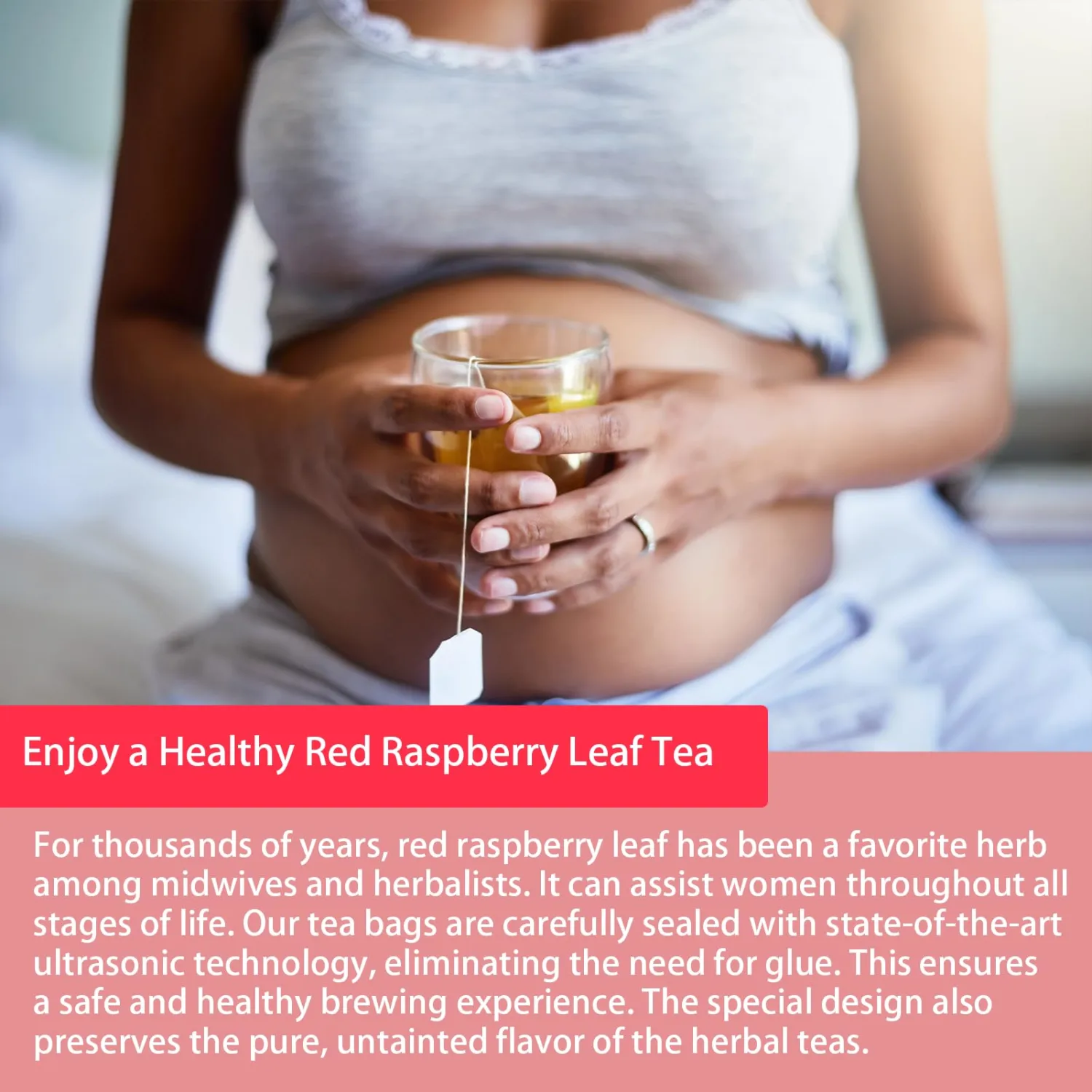 Samcci - Raspberry Leaf Tea Bag, 40 Teabags - Natural Pregnancy Tea - Pure Red Raspberry Leaf Herbal Tea - Help Childbirth & Support Menstrual - Non-GMO - Caffeine-free