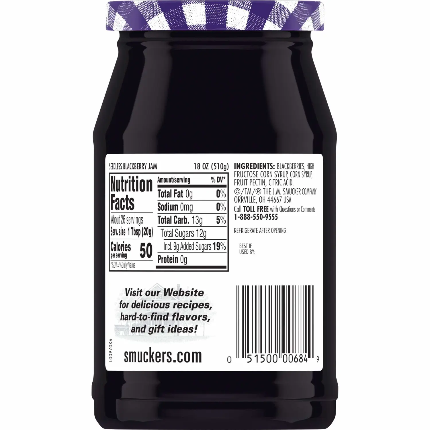 Smucker's Seedless Blackberry Jam, 18 Ounces