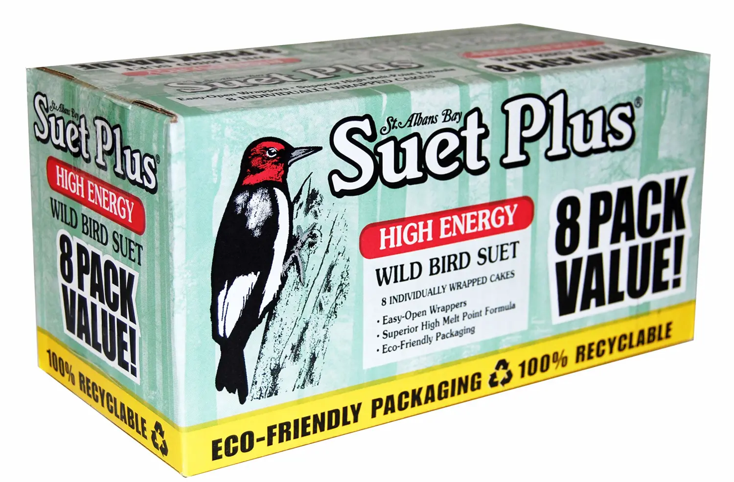 Bird Suet Variety Packs | 11 oz. Bird Suet Cakes | (High Energy, 8 Pack)