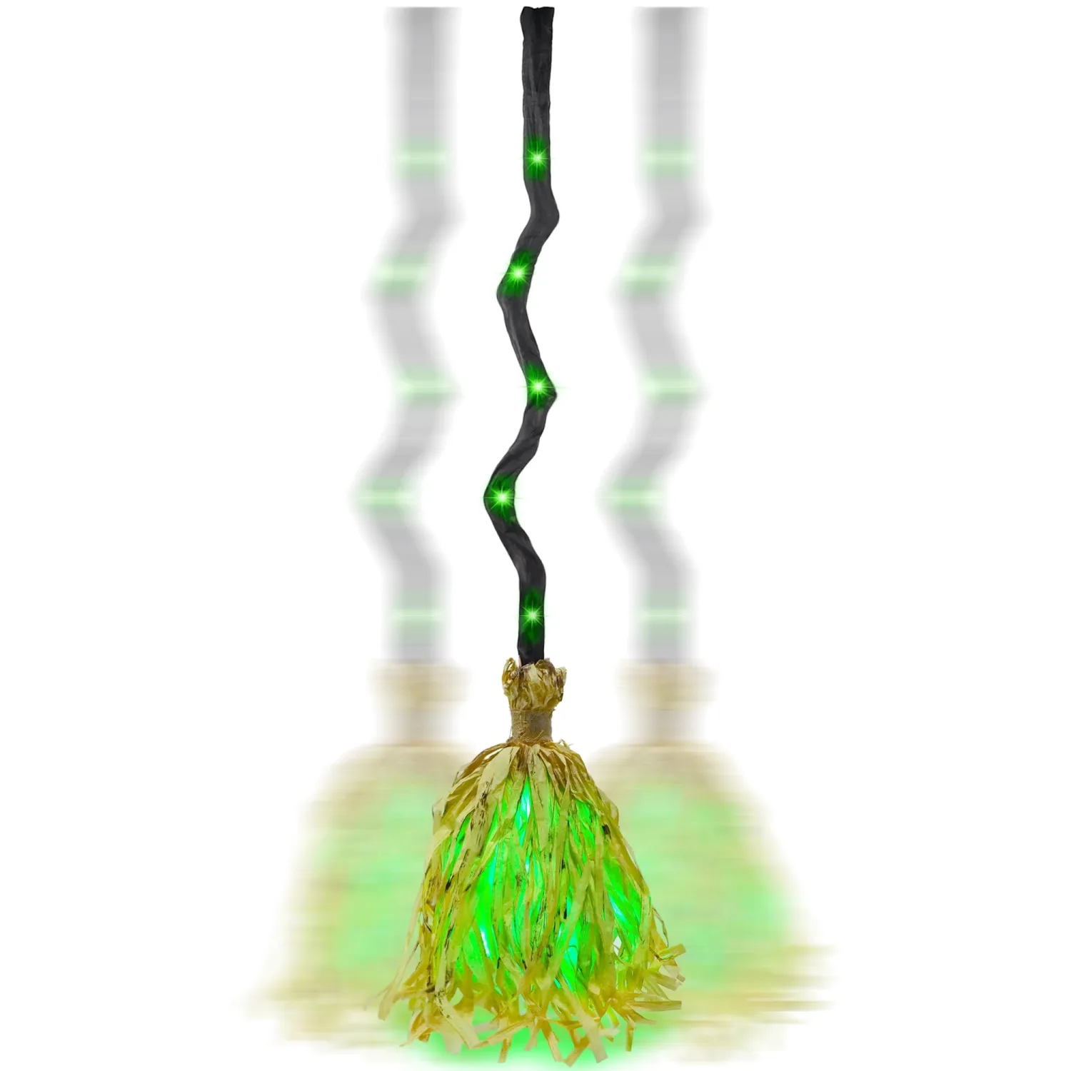 DR.DUDU Witches Broom Halloween Decor - 35" Animated Light up Moving Broomstick with Spooky Sounds, Dancing Magic Witch Broom for Indoor & Outdoor Porch Halloween Party Decorations