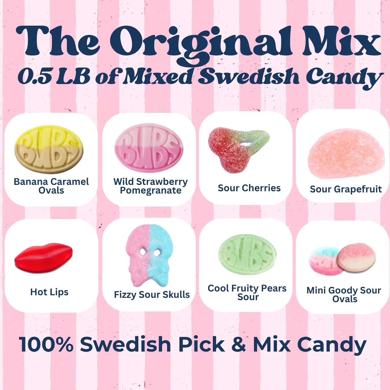 Swedish Candy Chef Mix - Bubs Swedish Candy - Variety Pack - Hand Packed in Sweden - .5LB