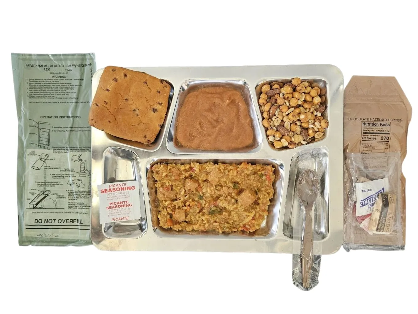Genuine USGI MRE [Meal, Ready to Eat] Inspection Date 01/2026 or Newer [New Packaging] - You Choose Menu Ration with Entree, Snacks, Dessert, Drink Mix, Utensils, Condiments and FRH. (Chicken Stir Fry)