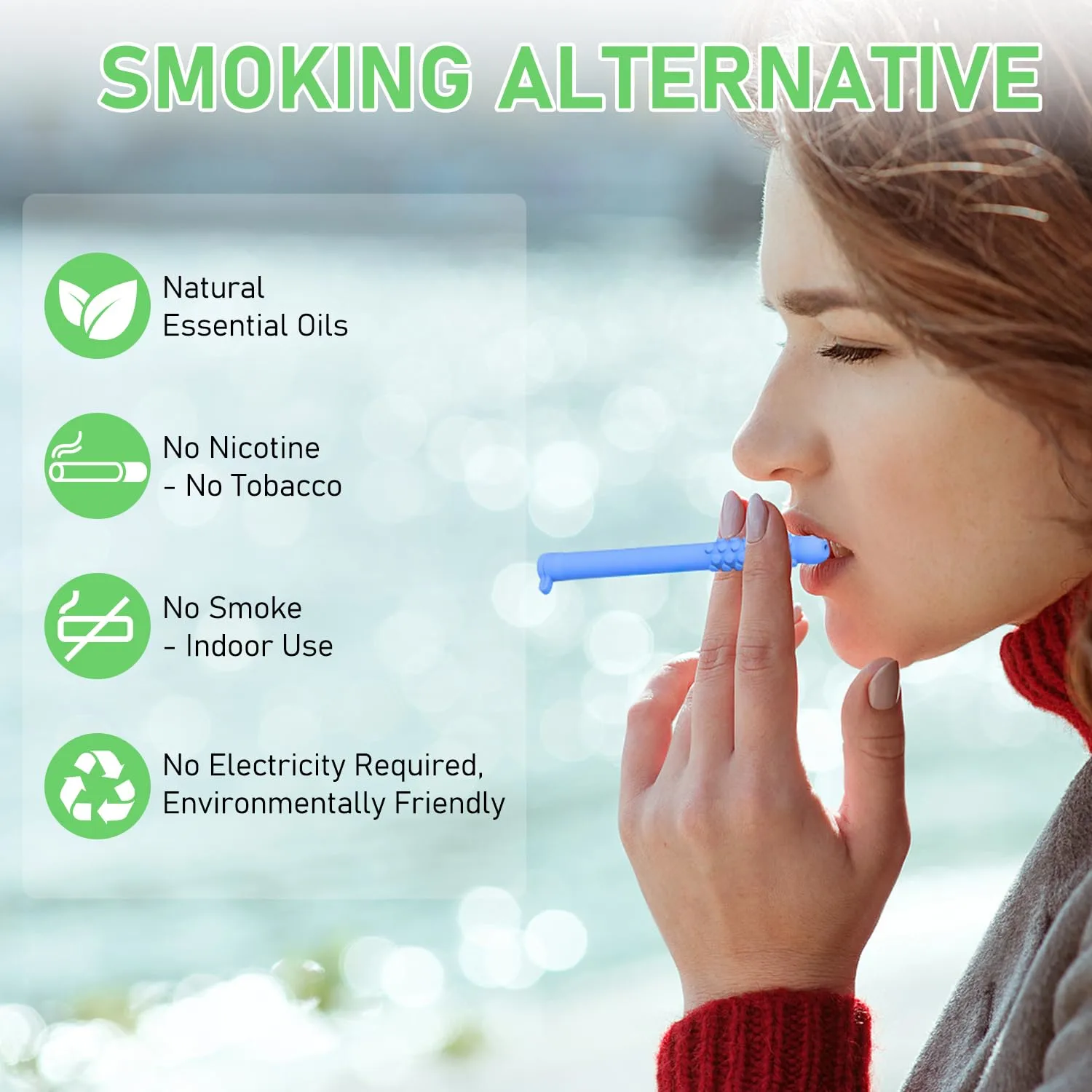 Chewable Breather Quit Smoking,Essential Oil Chewable Breath Sticks-Fruity Craving Relief,Fresh Breath, Mental Focus,Can Taken Anywhere(3 PCS)
