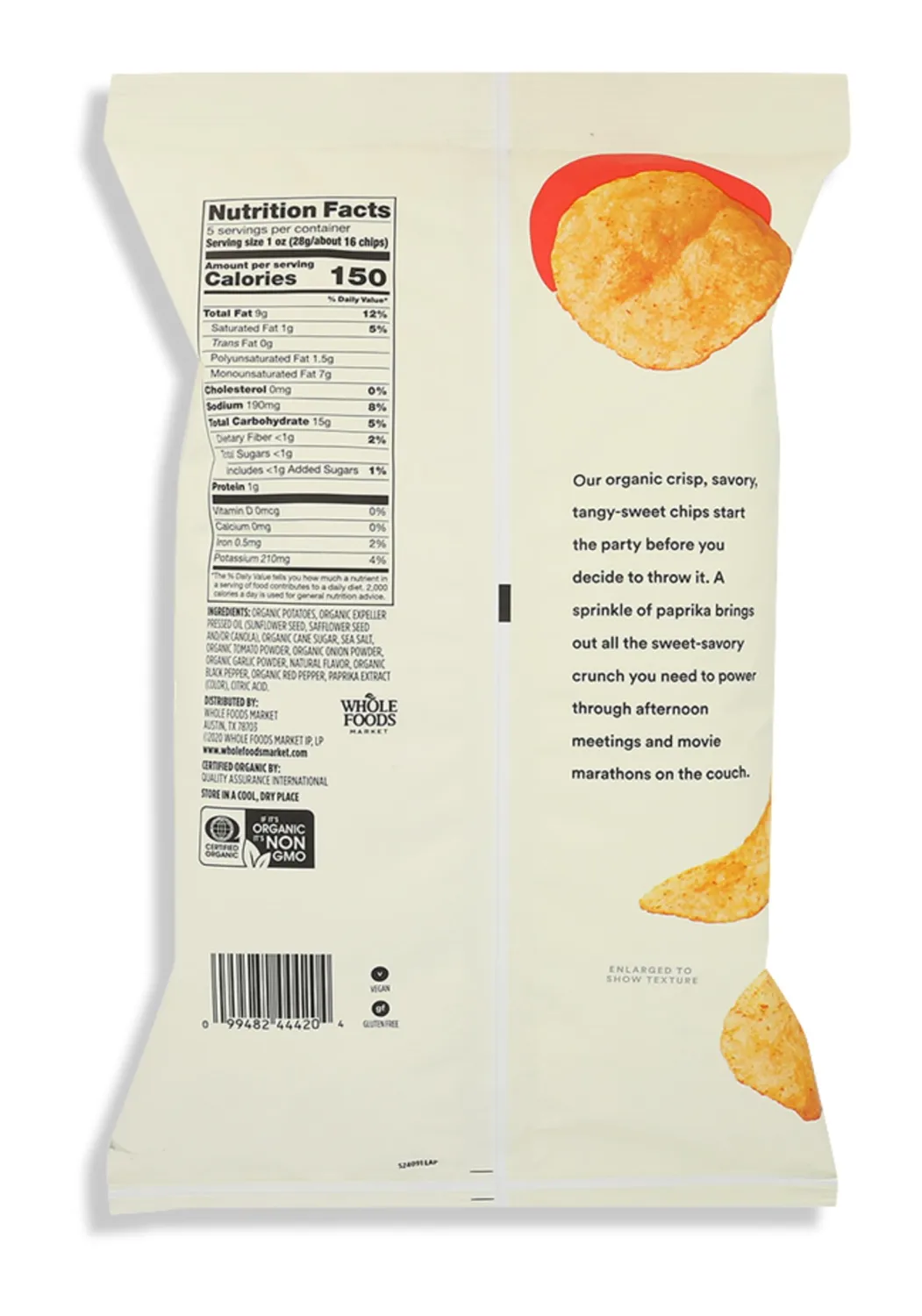 365 by Whole Foods Market, Chip Potato Classic Barbeque Organic, 5 Ounce