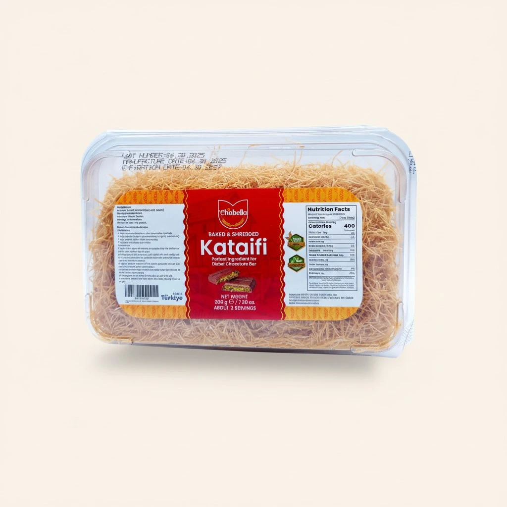 Chobella Premium Roasted Kataifi Pastry for Dubai Pistachio Chocolate Bar, 7 oz (200g), Toasted Kataifi Shredded Fillo Dough, Kadayif, Katafi, Katifi, Kunafa, Knafeh, Pistachio Cream Recipes