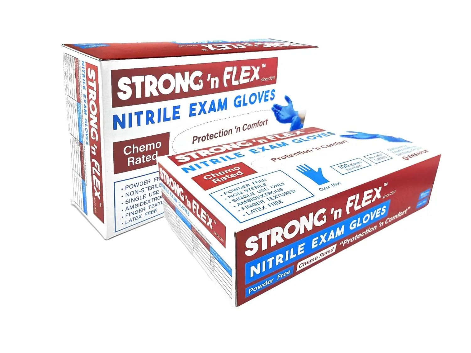 STRONG 'n FLEX 3-Use Disposable Nitrile Gloves 5mil – Reuse 3x, Save 70%, Tear-Resistant, Latex-Free, Household & Food
