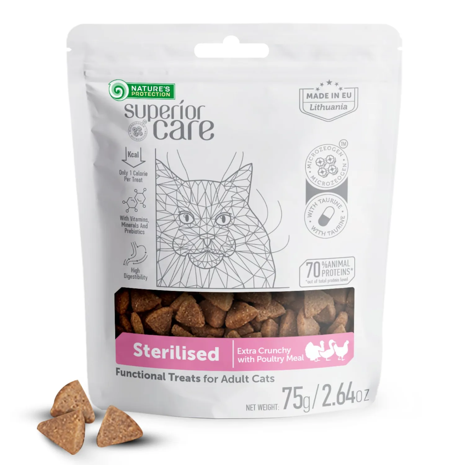 Nature's Protection Superior Care Sterilised Cats Treats with Poultry for Adult Cats 2.64 oz