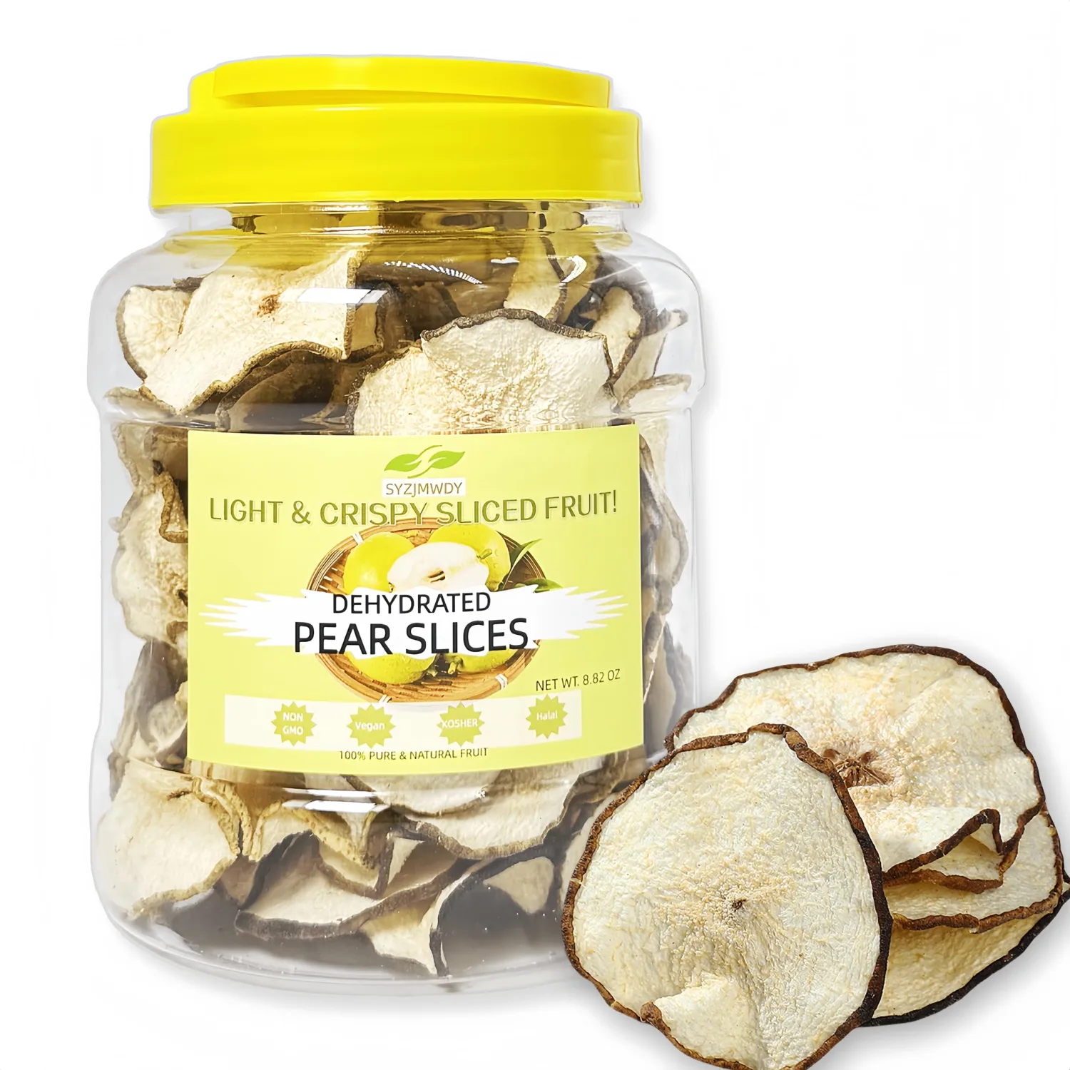 Dehydrated Dried Pear slices - Pure Fruit, Unsweetened & Dietary-Friendly | Resealable Jar (Its Texture Is Soft) | Delicious and Dried Snack for Lunch Box & Active Lifestyles （250g）