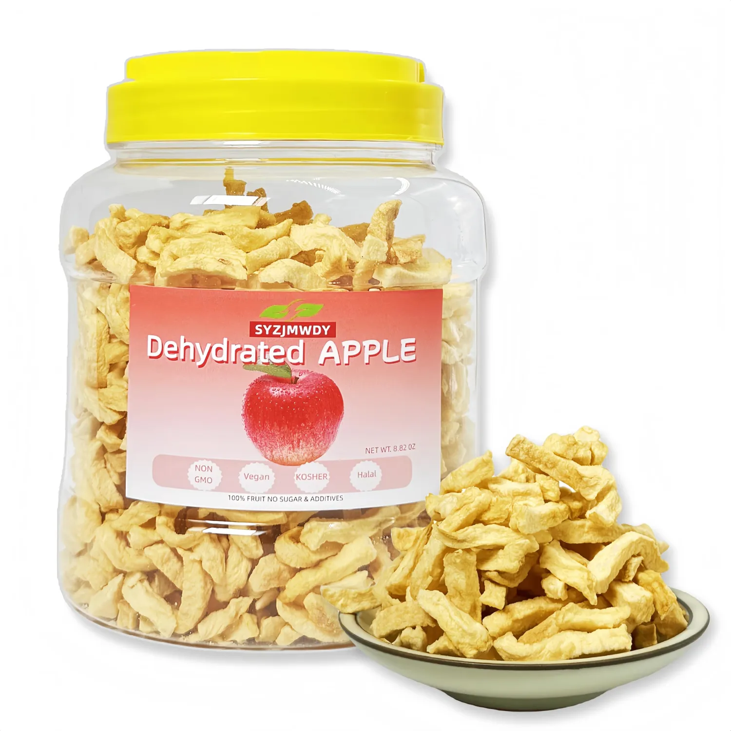 Dried Fuji Apple strips – Pure Real Fruit, No Sugar Added, Dehydrated Wholesome Snack – Gluten-Free – Resealable Jar (Its Texture Is Soft) – Good for Lunchboxes, Hiking & Active Lifestyles(250g)