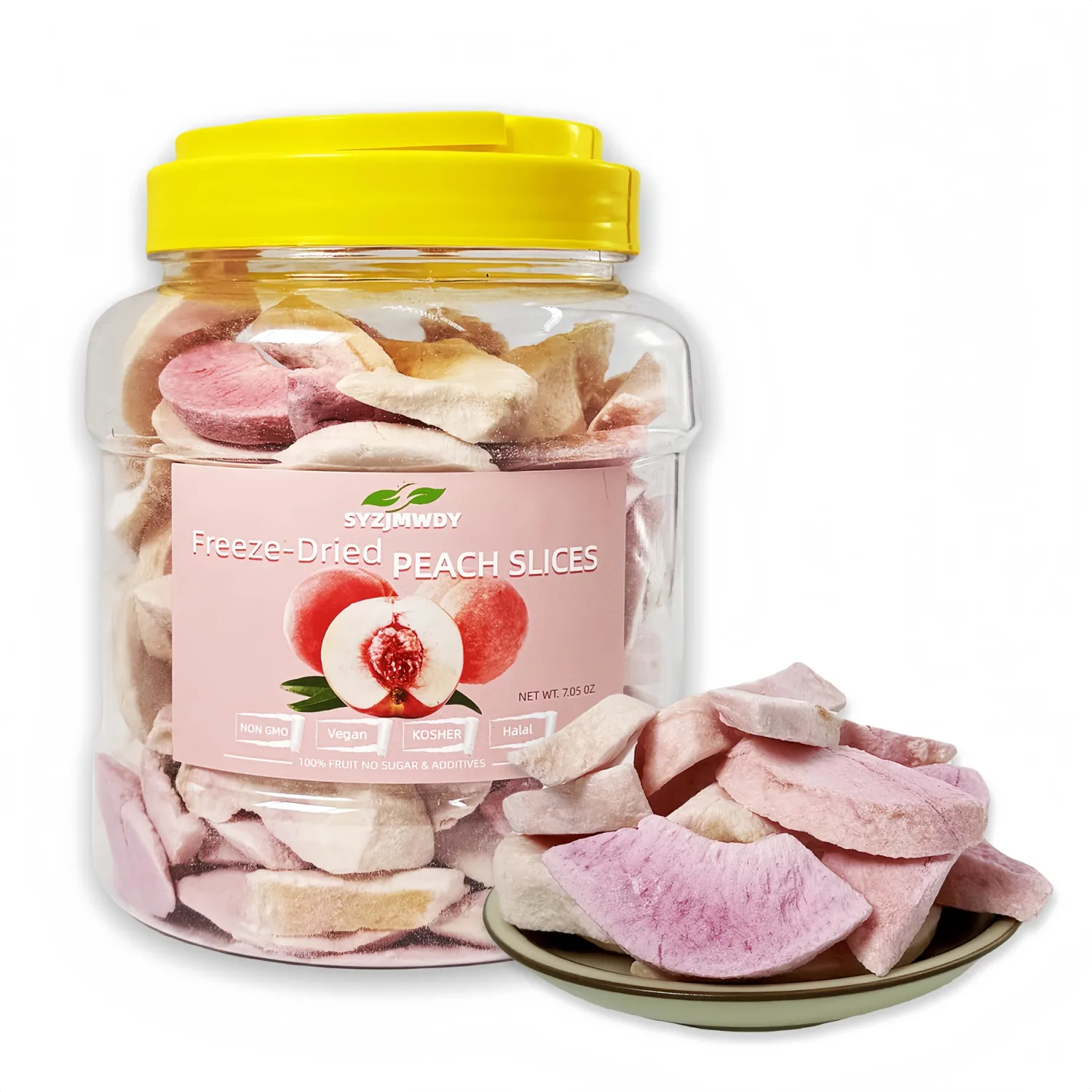 Freeze-Dried Peach Crisps | Pure Fruit Snacks, | Ideal for Outdoor Activities, Baking, Lunchbox & Travel Friendly | No Added Sugar Resealable Packaging (200 g)