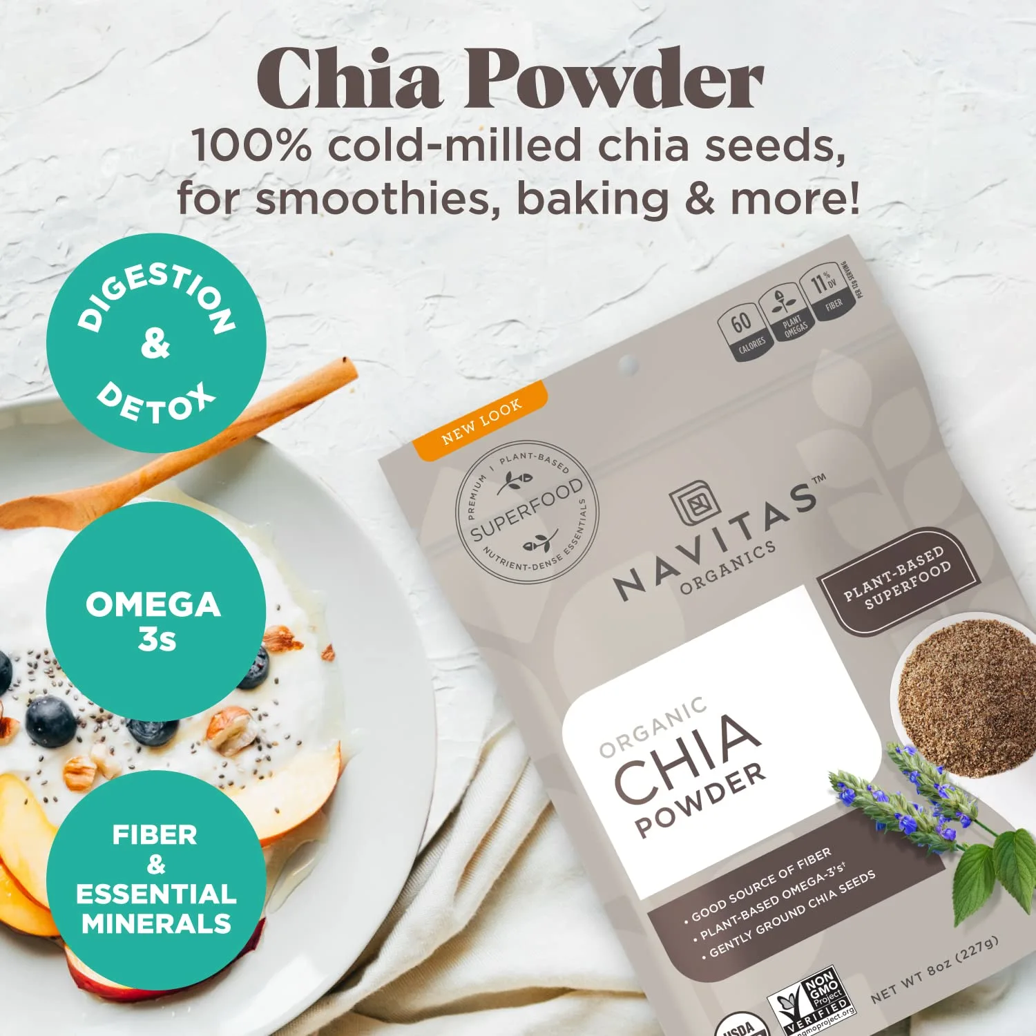 Organic Chia Powder 8 Ounces