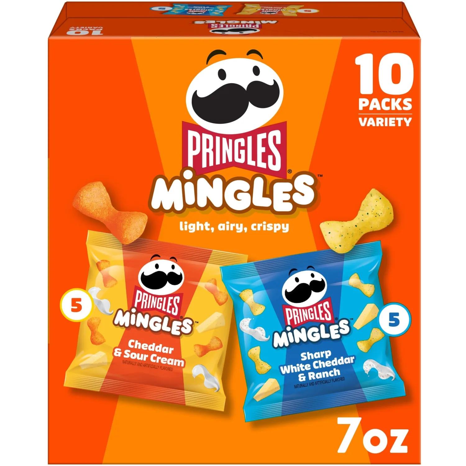 Pringles Mingles Puffed Snacks, Variety Pack, Salty Snacks (10 Packs)
