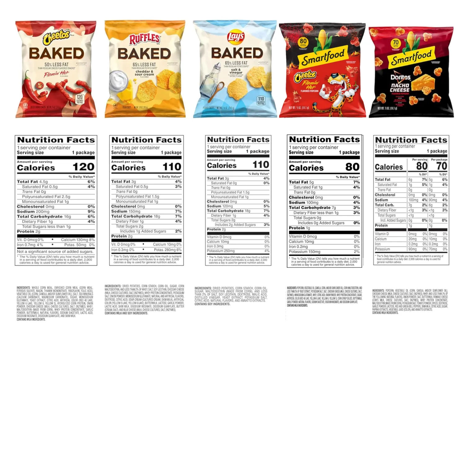 Frito-Lay Baked & Popped Bold Variety Pack (Pack of 40)