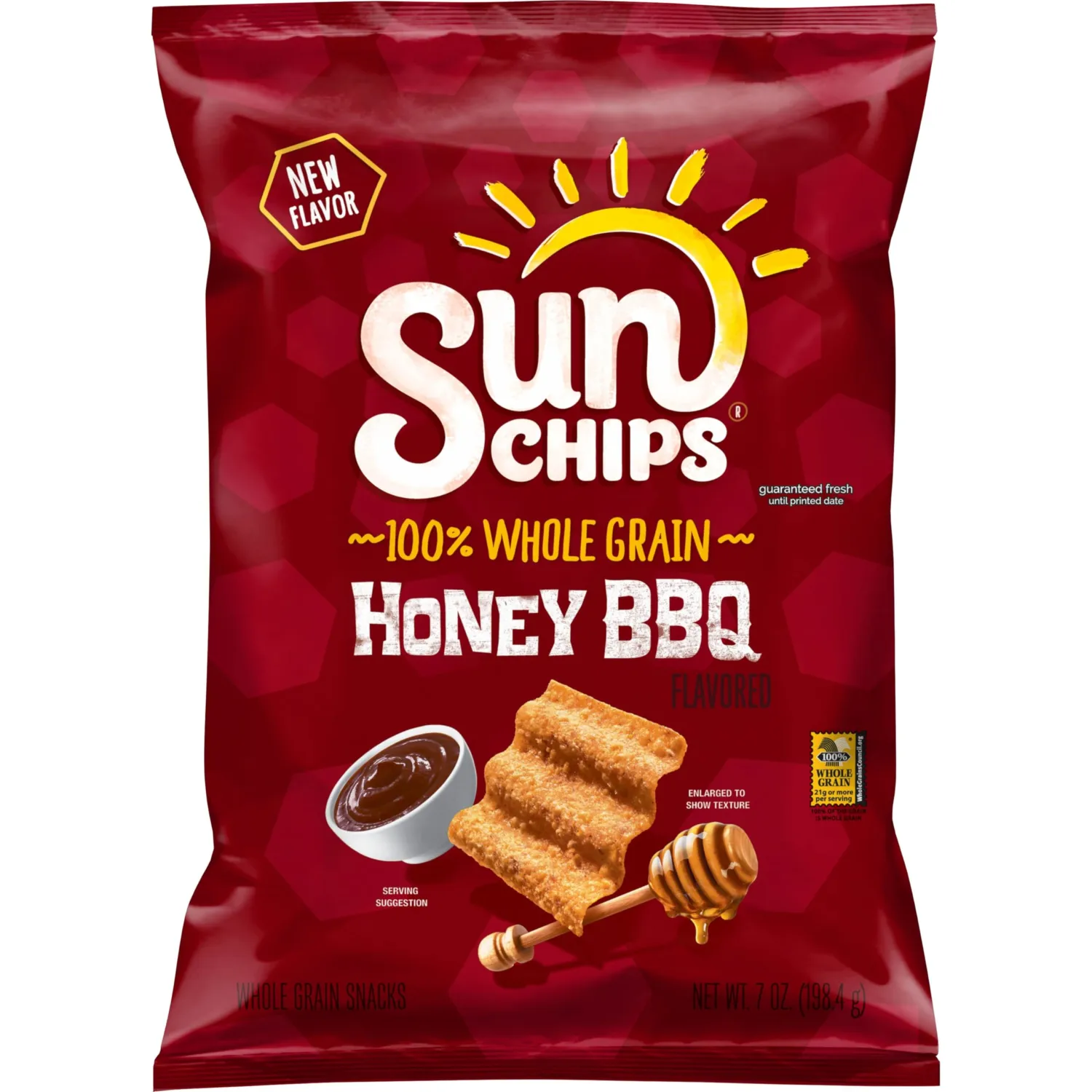 SunChips Honey BBQ Whole Grain Snacks, 7 Oz