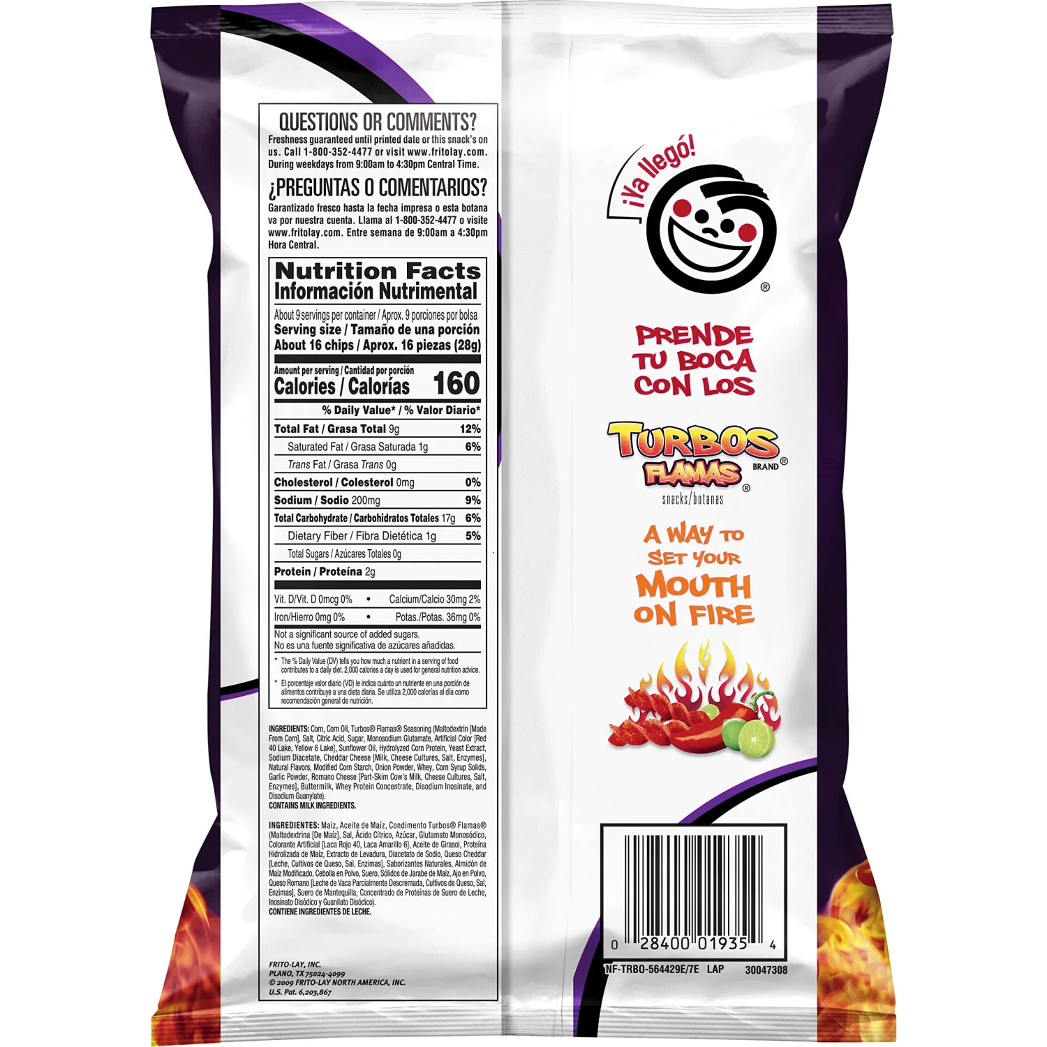 Fritos Turbos Flamas, 10oz