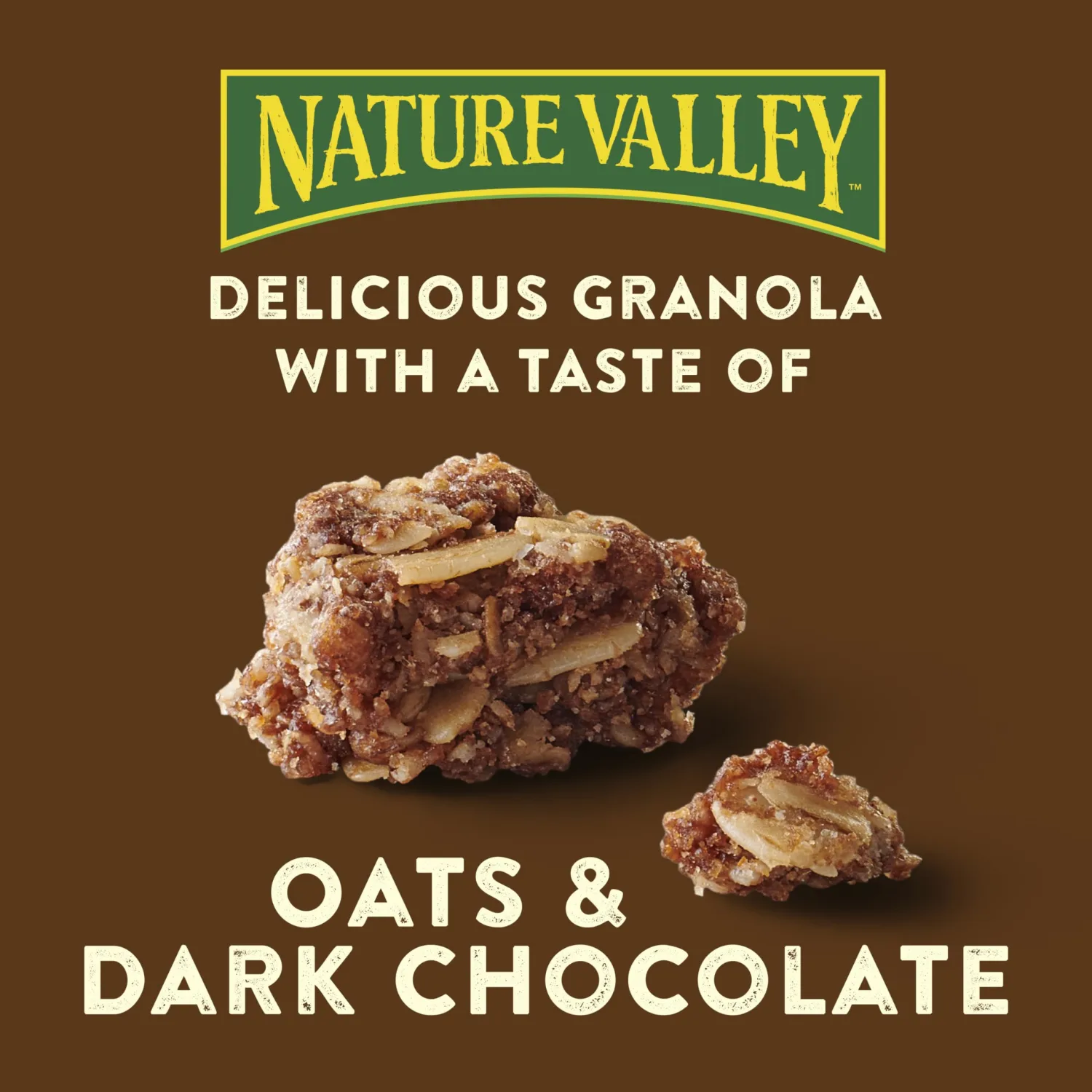 Nature Valley Crunchy Granola, Oats and Dark Chocolate Granola, Resealable Snack Pouch, 16 oz