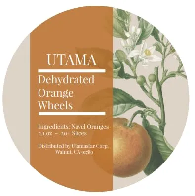 Utama Dehydrated Orange Slices - 52+ Slices - Made in the USA