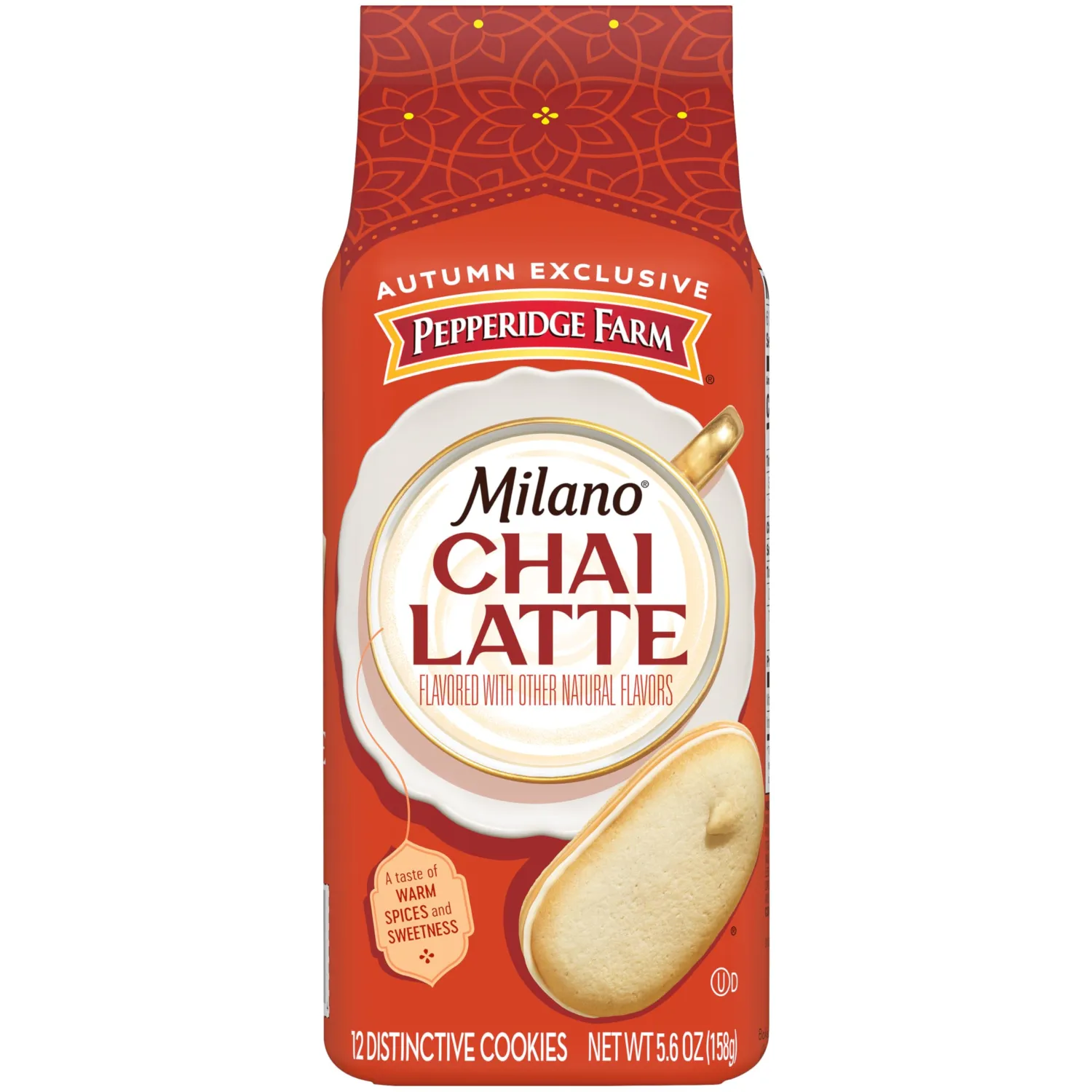 Pepperidge Farm Milano Chai Latte White Chocolate Cookies, 5.6 Oz Bag