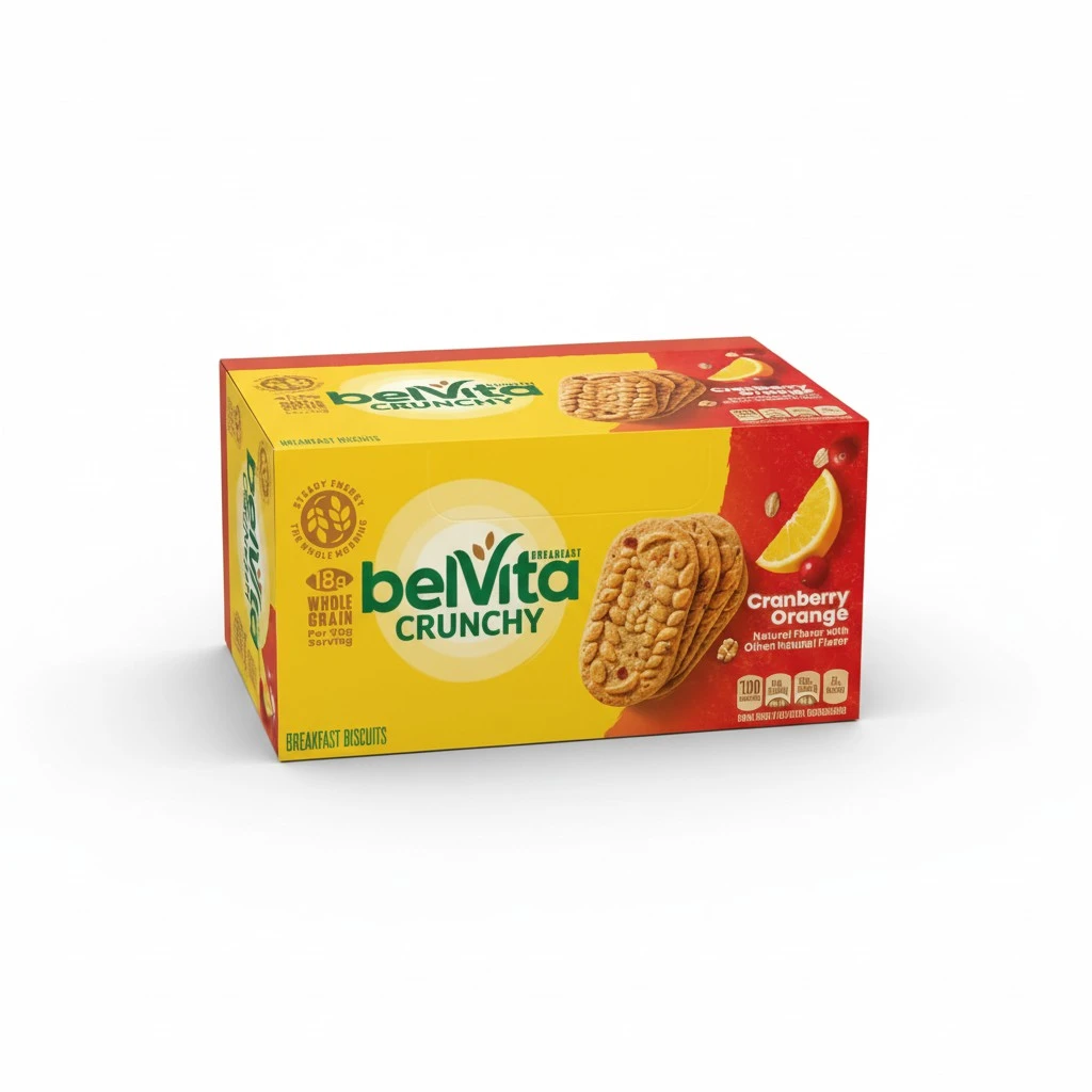 belVita Breakfast Bars Biscuits, Cranberry Orange, 8 Packs (4 Biscuits Per Pack)