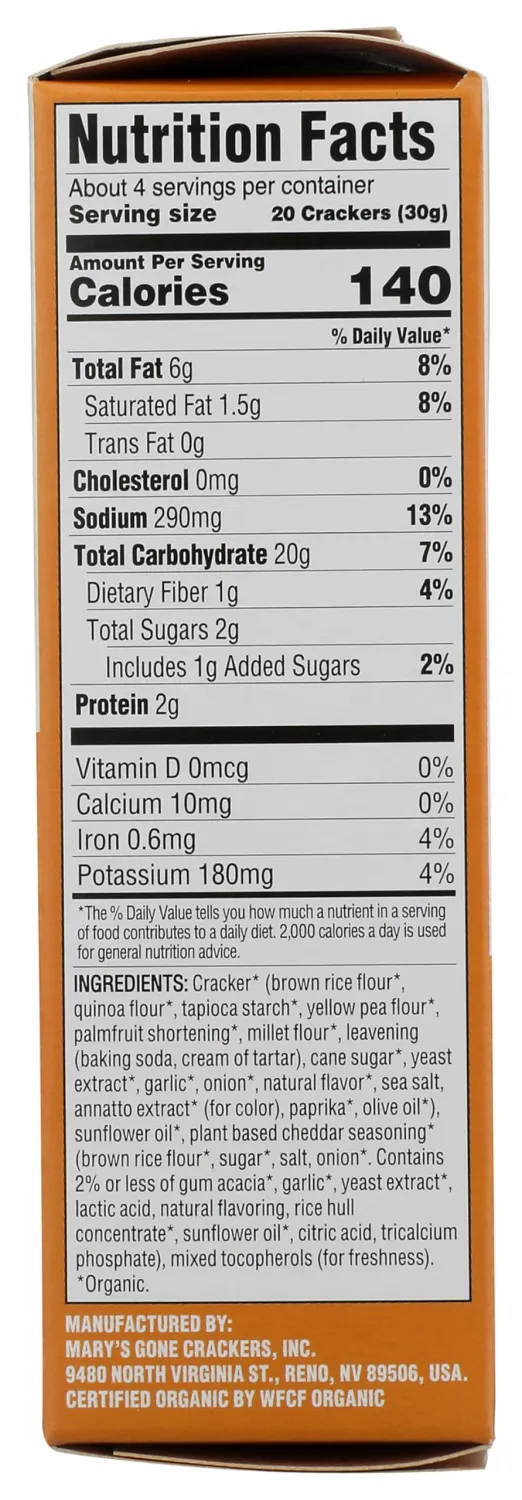 MARYS GONE CRACKERS Organic Cheddar Cheezee Crackers, 4 OZ