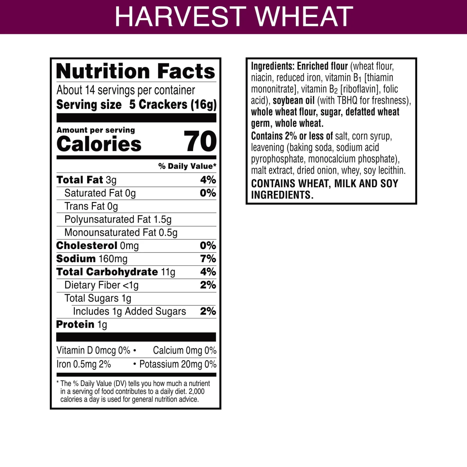 Toasteds Crackers, Party Snacks, Lunch Snacks, Harvest Wheat, 8oz Box (1 Box)