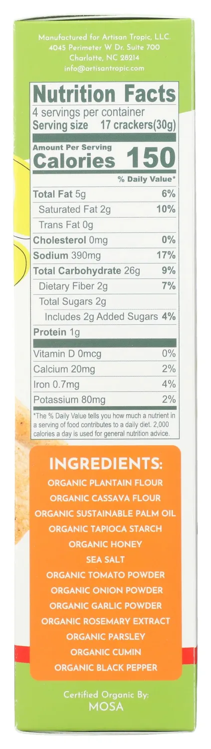 ARTISAN TROPIC Organic Tomato Herb Crackers, 4.25 OZ