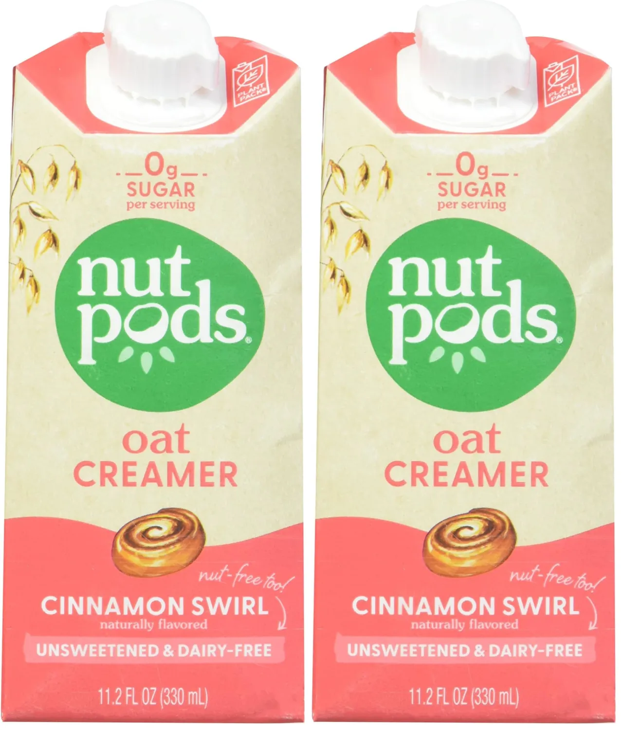 NUTPODS Cinnamon Swirl Oat Creamer, 11.2 FZ (Pack of 2)