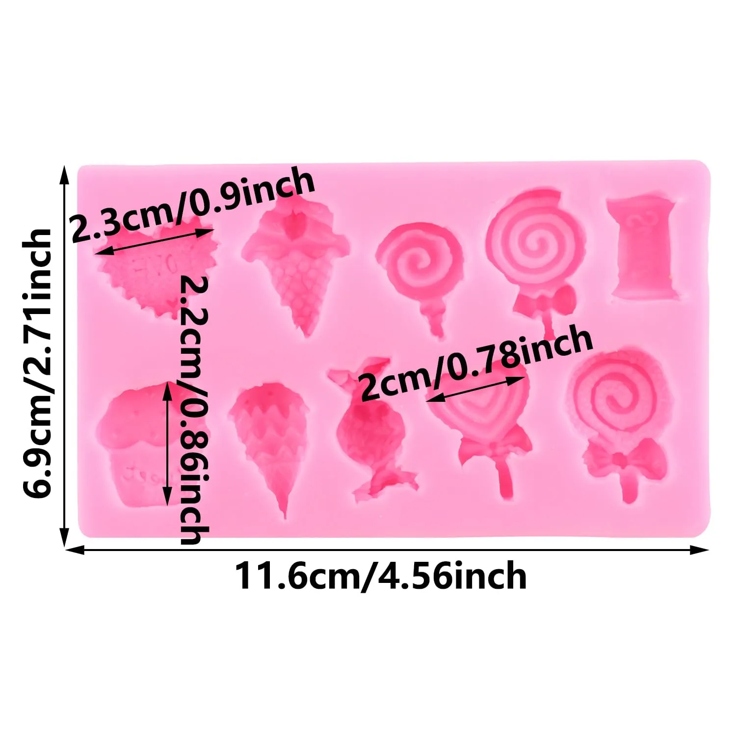 Ice Cream Fondant Molds Lollipop Candy Molds For Cake Decorating Cupcake Topper Chocolate Gum Paste Polymer Clay