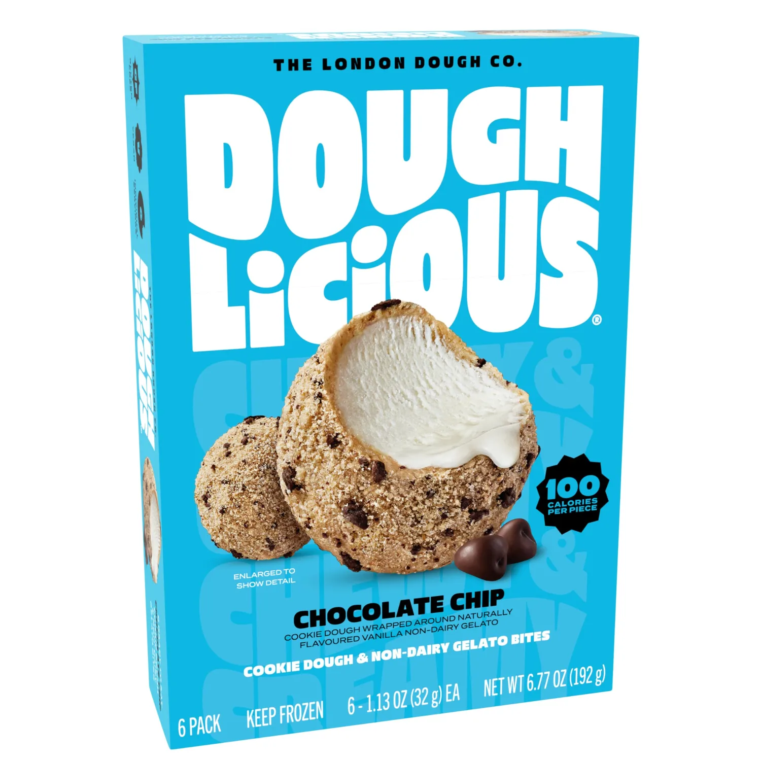 DOUGHLICIOUS Chip Chocolate Cookie Dough & Gelato Bites, 6.77 OZ